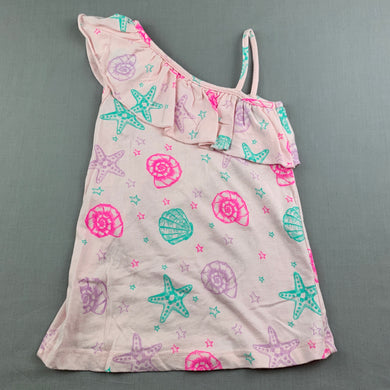 Girls Mango, cotton asymmetrical casual dress, GUC, size 1, L: 40cm