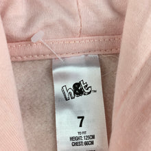 Load image into Gallery viewer, Girls H&amp;T, pink fleece lined cropped pocho sweater, EUC, size 7,  