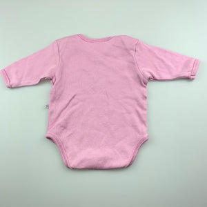 Girls Papoose, pink cotton bodysuit / romper, GUC, size 0000,  