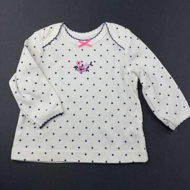 Girls Little Me, cotton long sleeve top, flowers, EUC, size 3 months,  