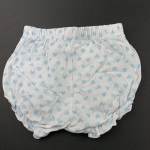 Girls Anko, blue and white cotton shorts, elasticated, EUC, size 00,  