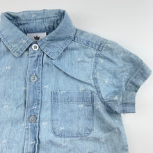 Load image into Gallery viewer, Boys Young Original, chambray cotton short sleeve shirt, GUC, size 1,  