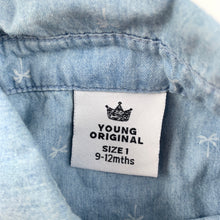 Load image into Gallery viewer, Boys Young Original, chambray cotton short sleeve shirt, GUC, size 1,  