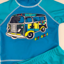 Load image into Gallery viewer, Boys Dymples, short sleeve rashie &amp; swim bottoms, FUC, size 00,  
