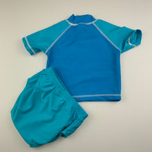 Load image into Gallery viewer, Boys Dymples, short sleeve rashie &amp; swim bottoms, FUC, size 00,  