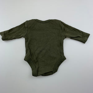 Boys Baby Berry, khaki cotton bodysuit / romper, GUC, size 0000,  