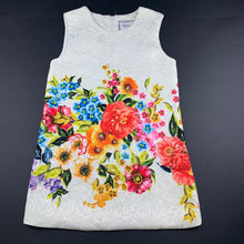 Load image into Gallery viewer, Girls Mothercare, lined bold floral shift dress, EUC, size 6, L: 58cm