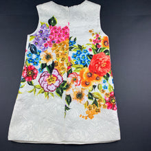 Load image into Gallery viewer, Girls Mothercare, lined bold floral shift dress, EUC, size 6, L: 58cm