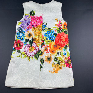 Girls Mothercare, lined bold floral shift dress, EUC, size 6, L: 58cm