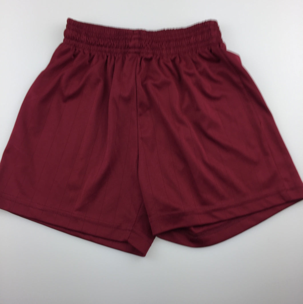 Boys Bocini, maroon sports lightweight shorts, elasticated, GUC, size 6