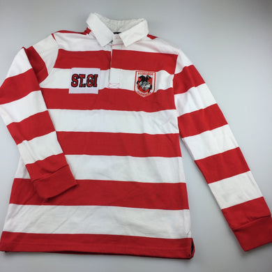 Boys NRL Supporter, St George Dragons thick cotton jersey / top, EUC, size 12