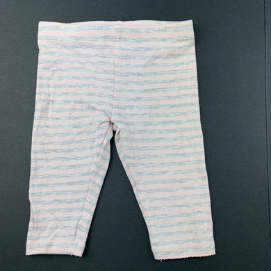 Girls Sprout, pink & grey stripe leggings / bottoms, EUC, size 000,  