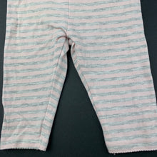 Load image into Gallery viewer, Girls Sprout, pink &amp; grey stripe leggings / bottoms, EUC, size 000,  