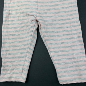 Girls Sprout, pink & grey stripe leggings / bottoms, EUC, size 000,  