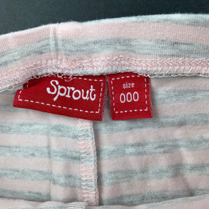 Girls Sprout, pink & grey stripe leggings / bottoms, EUC, size 000,  