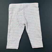 Load image into Gallery viewer, Girls Sprout, pink &amp; grey stripe leggings / bottoms, EUC, size 000,  