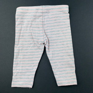 Girls Sprout, pink & grey stripe leggings / bottoms, EUC, size 000,  