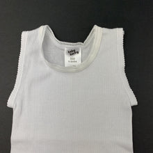 Load image into Gallery viewer, unisex Baby Berry, white ribbed cotton singlet top, EUC, size 000,  