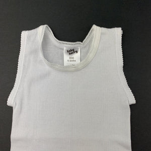 unisex Baby Berry, white ribbed cotton singlet top, EUC, size 000,  