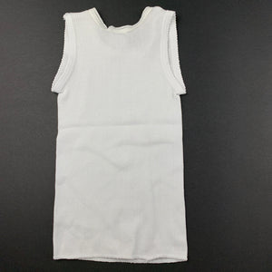 unisex Baby Berry, white ribbed cotton singlet top, EUC, size 000,  