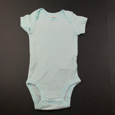 Girls Carters, blue stripe cotton bodysuit / romper, FUC, size 3 months,  
