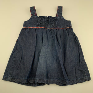 Girls JSP, dark denim casual dress, GUC, size 1-2, L: 45cm