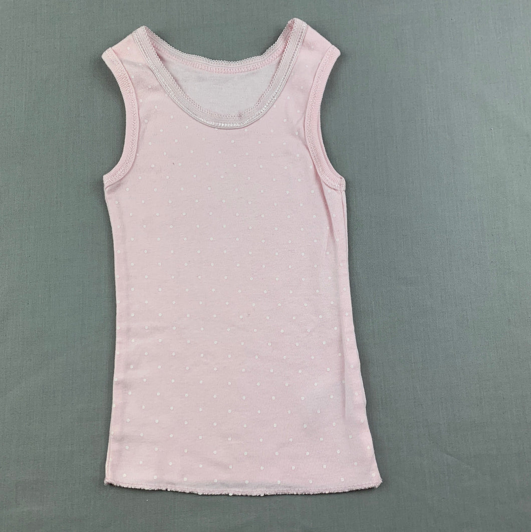 Girls Anko, pink cotton singlet top, EUC, size 0,  