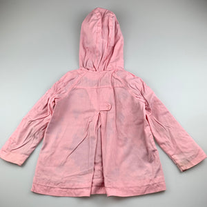 Girls Lily & Dan, floral lined pink cotton lightweight jacket, marks on cuffs, FUC, size 5,  