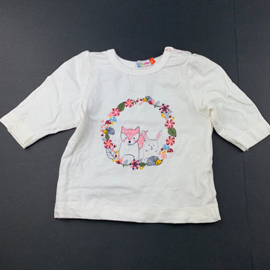 Girls Higgledee, stretchy long sleeve top, rabbit, GUC, size 00,  
