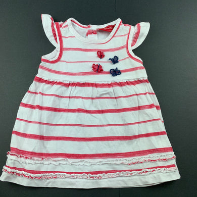 Girls Sprout, cotton casual dress, butterflies, GUC, size 000, L: 32cm