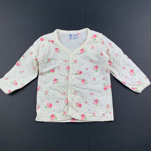 Girls Pink Rabbit, floral cotton long sleeve top, GUC, size 0000,  