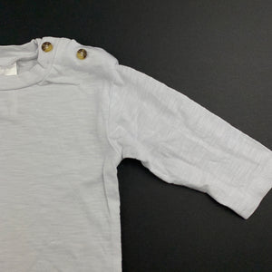 Boys Baby Baby, white cotton long sleeve top, EUC, size 00,  