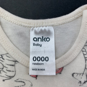 Girls Anko, cotton singletsuit / romper, EUC, size 0000,  