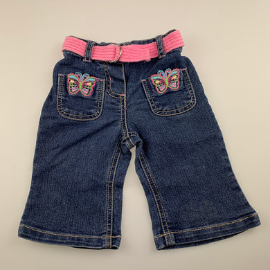 Girls Target, blue stretch denim jeans, elasticated, GUC, size 00,  