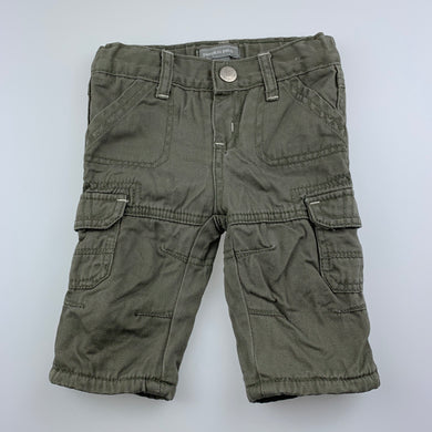 Boys Pumpkin Patch, fleece lined khaki cargo pants, adjustable, GUC, size 0000,  
