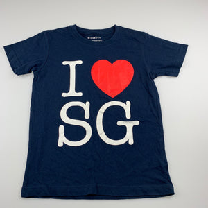 Girls Giordano Jnr, navy cotton t-shirt / top, EUC, size 8-10,  