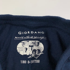 Girls Giordano Jnr, navy cotton t-shirt / top, EUC, size 8-10,  
