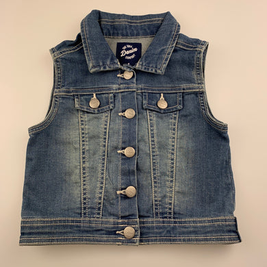 Girls 1964 Denim Co, blue stretch denim vest / jacket, FUC, size 4,  