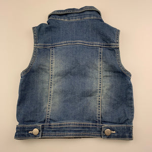 Girls 1964 Denim Co, blue stretch denim vest / jacket, FUC, size 4,  