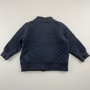 Boys Carters, blue quilted lightweight sweater, wash faded, FUC, size 00,  