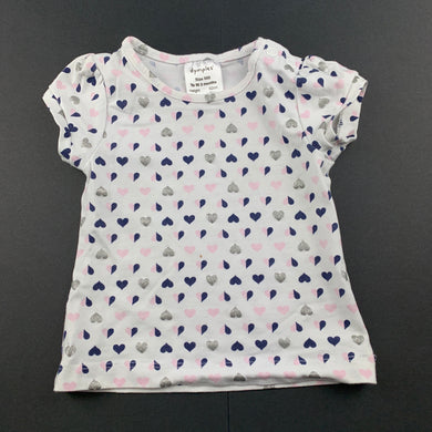 Girls Dymples, stretchy t-shirt / top, hearts, FUC, size 000,  