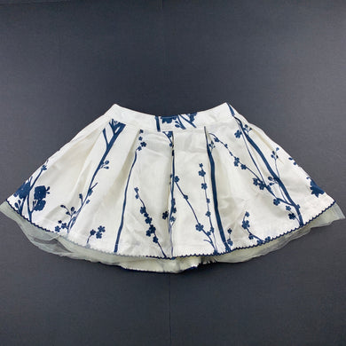 Girls Origami, lined floral party skirt, elasticated, L: 22.5cm, GUC, size 0,  