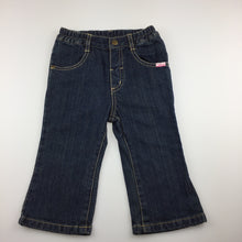 Load image into Gallery viewer, Girls Osh Kosh, dark denim jeans, elasticated, GUC, size 1