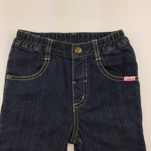 Load image into Gallery viewer, Girls Osh Kosh, dark denim jeans, elasticated, GUC, size 1