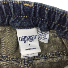 Load image into Gallery viewer, Girls Osh Kosh, dark denim jeans, elasticated, GUC, size 1