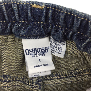 Girls Osh Kosh, dark denim jeans, elasticated, GUC, size 1