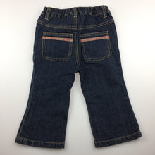 Load image into Gallery viewer, Girls Osh Kosh, dark denim jeans, elasticated, GUC, size 1