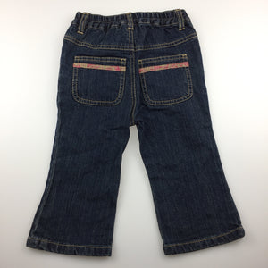 Girls Osh Kosh, dark denim jeans, elasticated, GUC, size 1