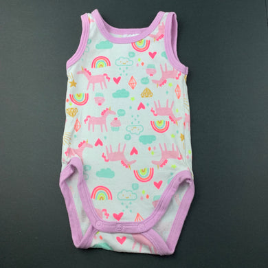 Girls Dymples, cotton singletsuit / romper, unicorns, EUC, size 00,  