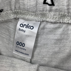 Boys Anko, grey shorts, elasticated, EUC, size 000,  
